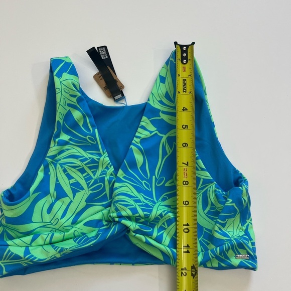 Pink Active Bathing Suit Top New with Tags Size Medium Blue Green - Picture 5 of 6